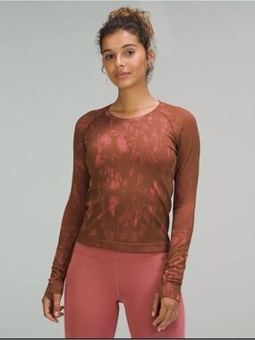 Lululemon Swiftly Tech Long Sleeve 2.0: Shadow Bloom Roasted Brown/Brier Rose